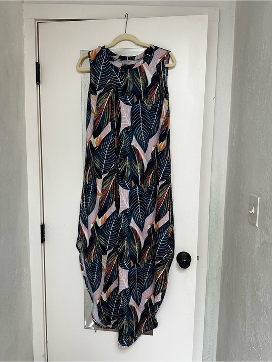 Dresses & Skirts - Feather Print Crewneck Sun Dress — Multicolor